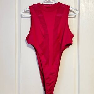 hot pink halter top body suit